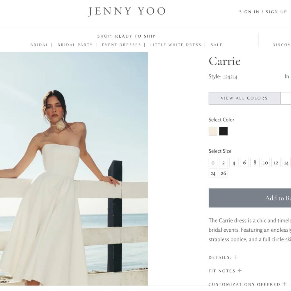 Jenny Yoo Strapless White Dress